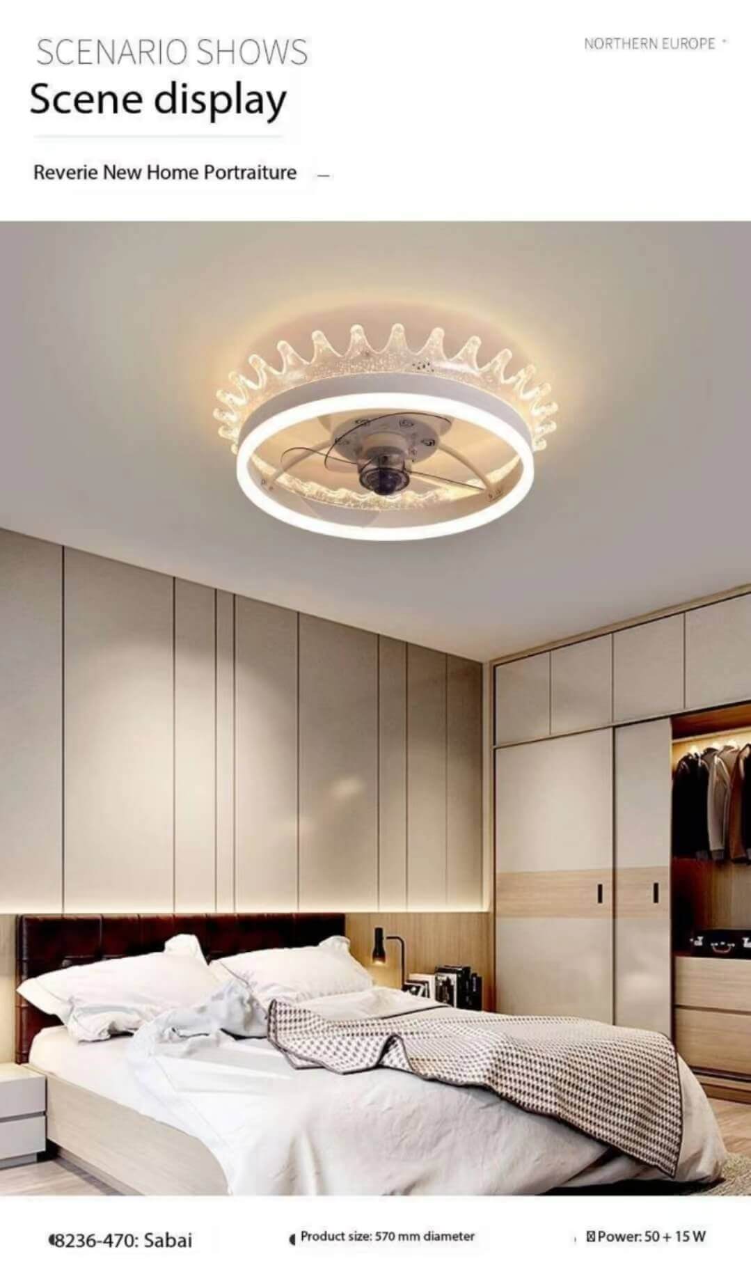 360° Rotating Ceiling Fan with Fan Ceiling Lights