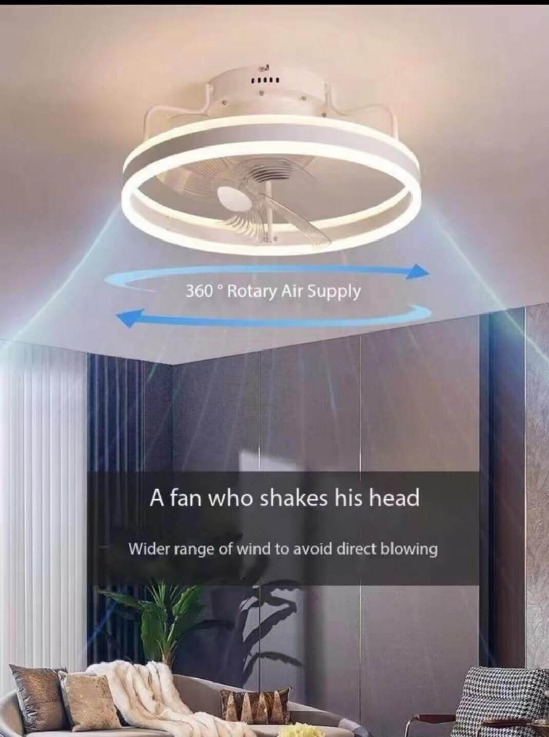 360° Rotating Ceiling Fan with Fan Ceiling Lights