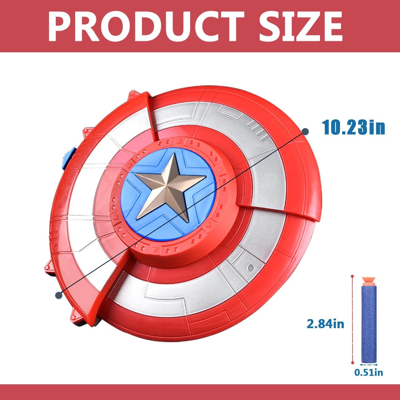 Captain America Shield and 20 Darts for Nerf Guns Toy