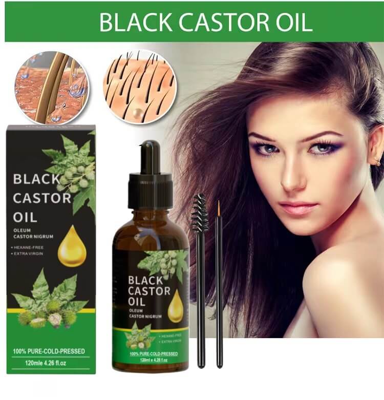 5 Pcs 120 ML 4.26 fl.oz Organic Black Castor Oil