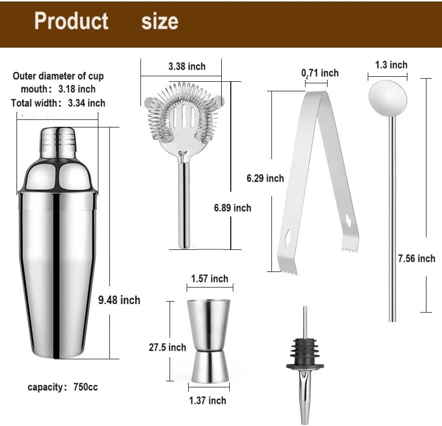 2 package Cocktail Shaker Set