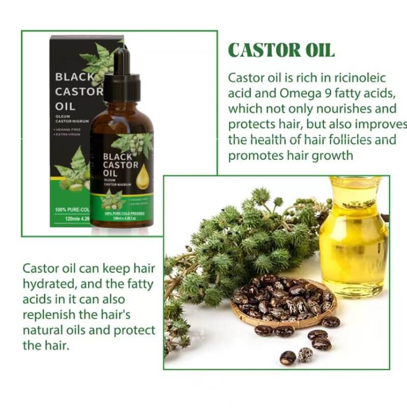 5 Pcs 120 ML 4.26 fl.oz Organic Black Castor Oil