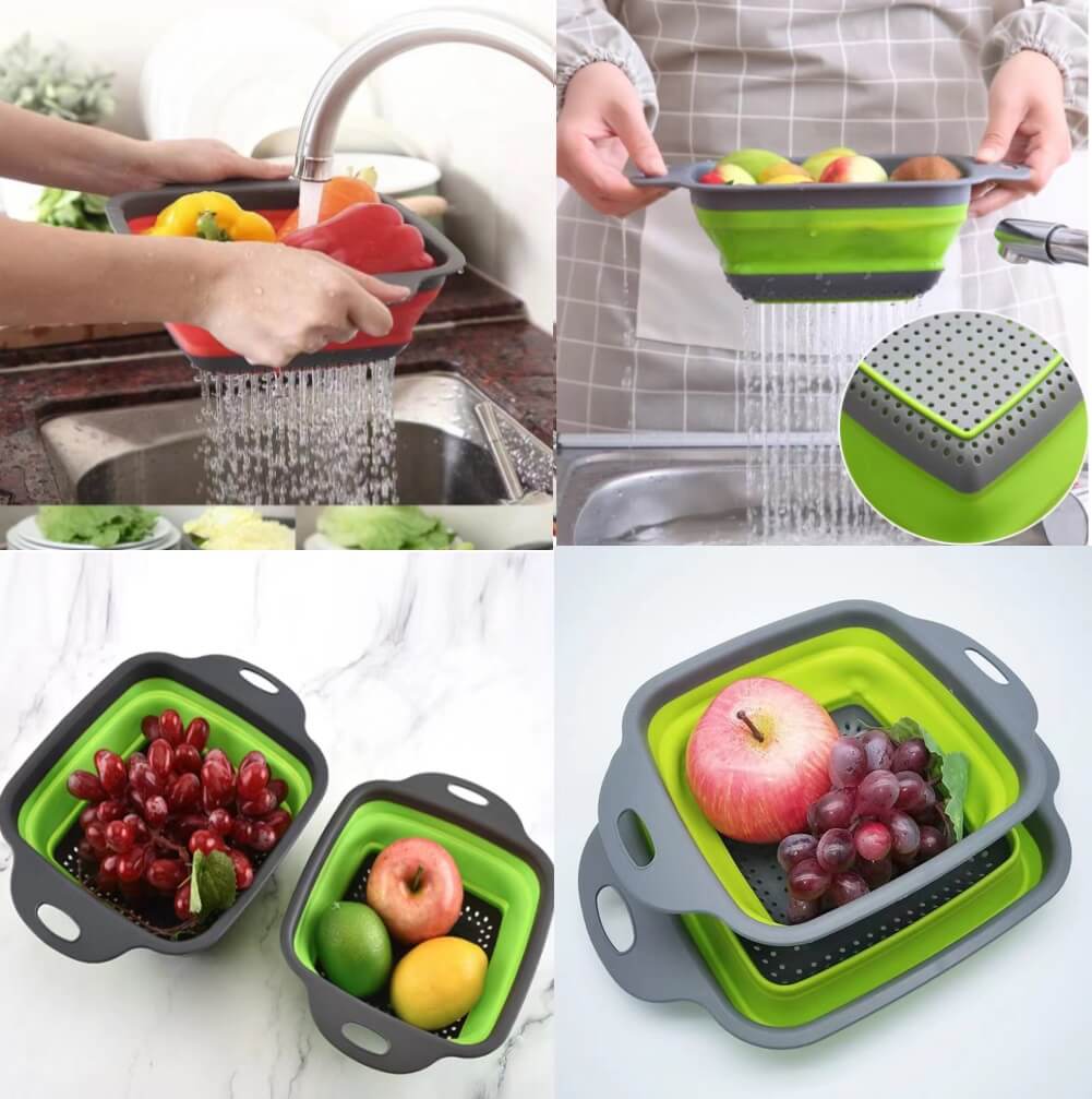 4 Pcs  Silicone Collapsible Strainer