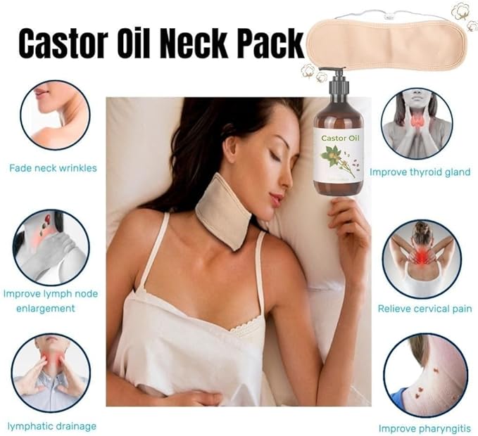 Castor Oil Pack Wrap Kit  Including  Oil